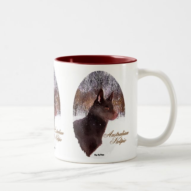 Australian Kelpie-julgåvor Två-Tonad Mugg (Höger)