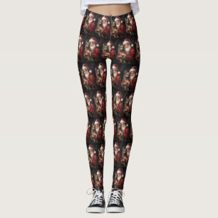 Australian Kelpie med Jultomten jul Leggings