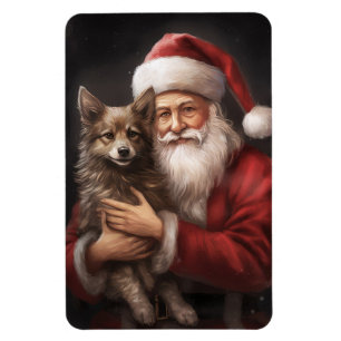 Australian Kelpie med Jultomten jul Magnet