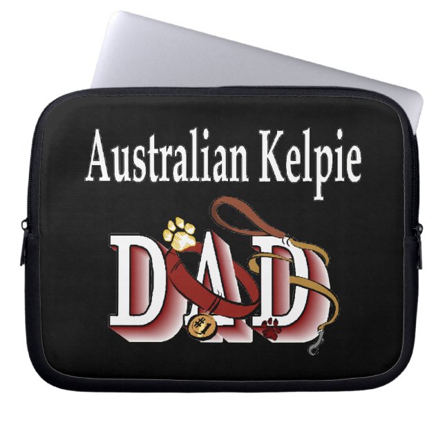 Australian Kelpie Pappa Laptop Sleeve (Framsidan)