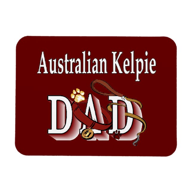 Australian Kelpie Pappa Magnet (Horisontell)