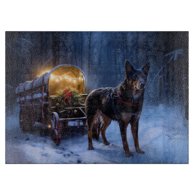 Australian Kelpie Snowy Sleigh juldeeller (Framsidan)