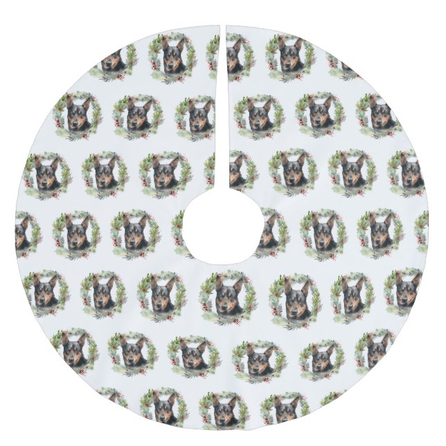 Australian Kelpie-Valpen för andningsskydd Julgransmatta Borstad Polyester (Framsidan)