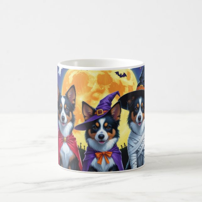 Australian Kelpies Hundar Pumpkin Halloween Funny Kaffemugg (Center)