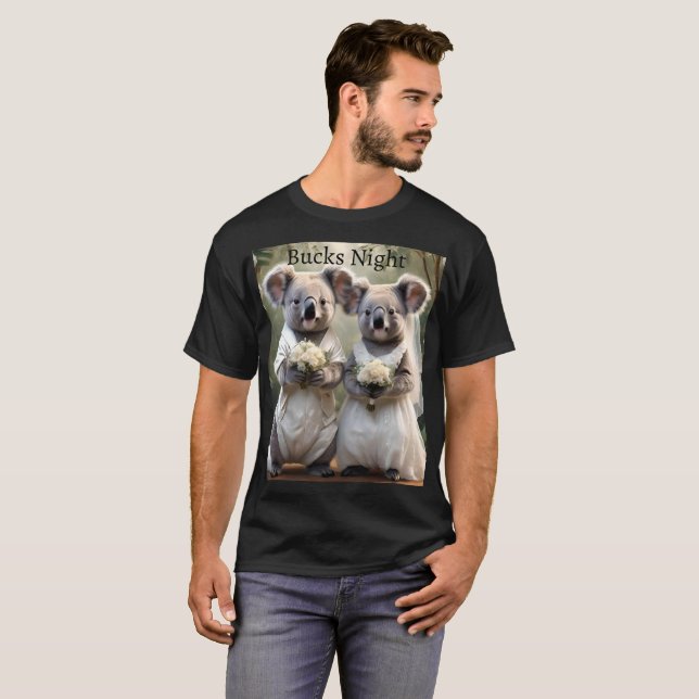 Australian Koala Bear Bröllop, Bucks Night Tshirt T Shirt (Hel framsida)
