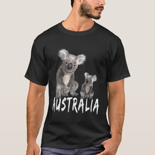 Australian Koala Bear Cudely Kola Marsupial Animal T Shirt (Framsida)