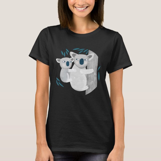 Australian Koala Bear Wildlife Art T Shirt (Framsida)