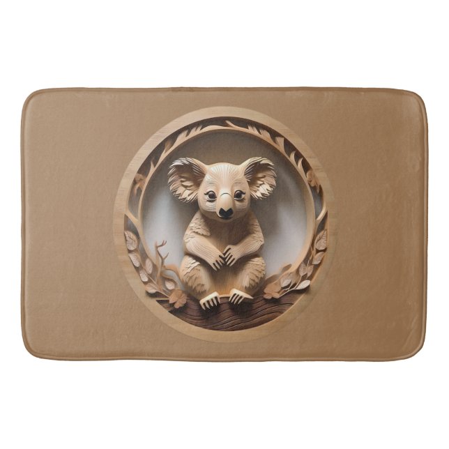 Australian Koala Bear Wood Carving Badrumsmatta (Framsidan)