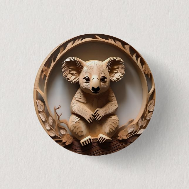 Australian Koala Bear Wood Carving Knapp (Framsida)