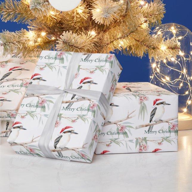 Australian Kookaburra Santa God jul Presentpapper (Helgdagar)