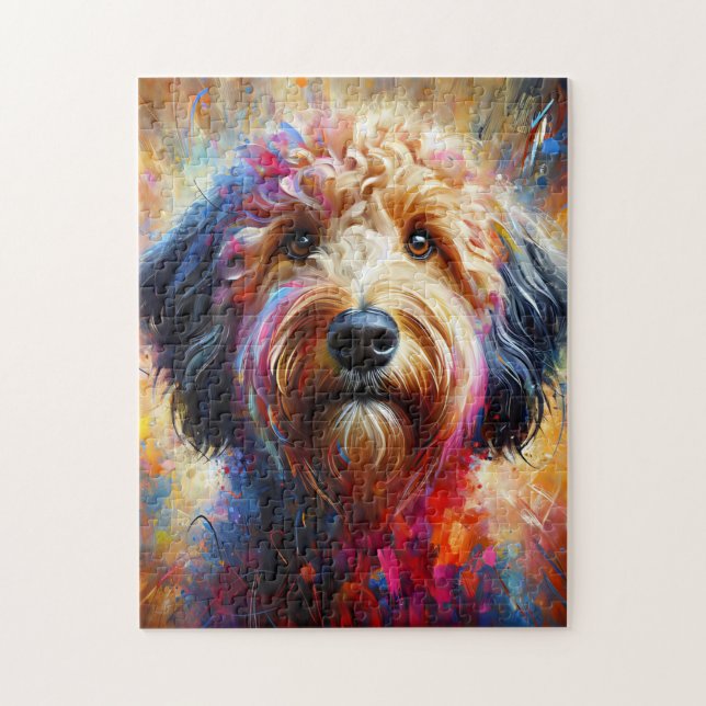 Australian Labradoodle Hund Acrylic Print Pussel (Vertikal)