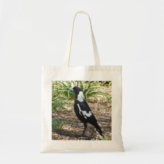 Australian Magpie Tote Bag Tygkasse (Framsidan)