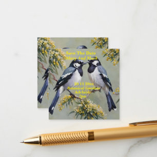 Australian Magpies Oil Paint, Save the Date, Tilläggskort