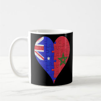 Australian Moroccan Flagga Heart Kaffemugg