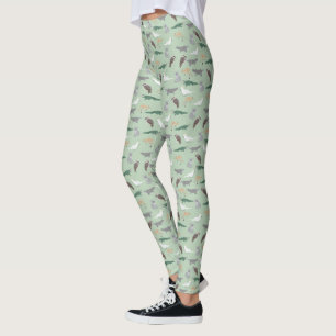 Australian Native Animals Eucalyptus Grönt Mönster Leggings