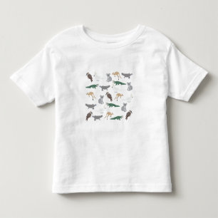Australian Native Animals Eucalyptus Grönt Mönster T Shirt