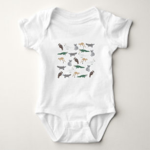Australian Native Animals Eucalyptus Grönt Mönster T Shirt