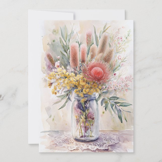Australian Native Florals, Birthdays, Tack Kort (Framsida)