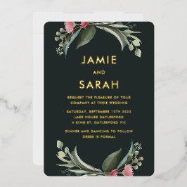 Australian Native Gum Blommar Foil-inbjudan