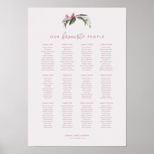 Australian Native Gum Blommar Sittdiagram Poster (Framsidan)