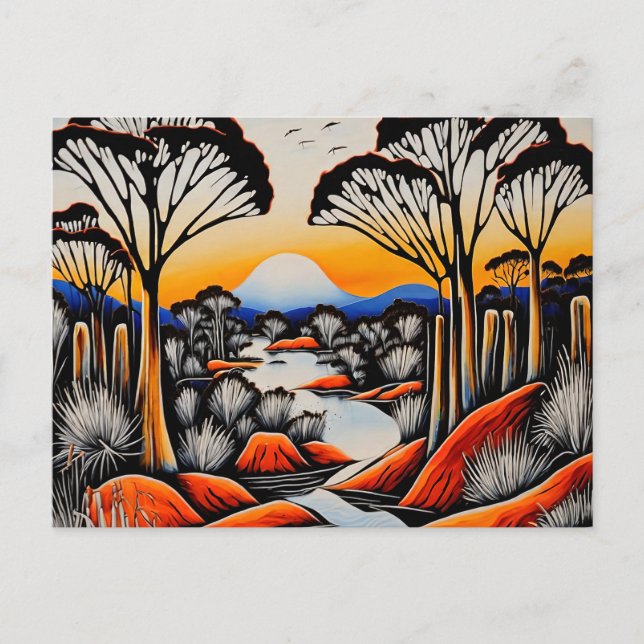 Australian Outback Art Vykort (Framsida)