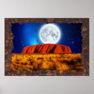 Australian Outback Ayers Sten "Uluru Måne" Art Poster
