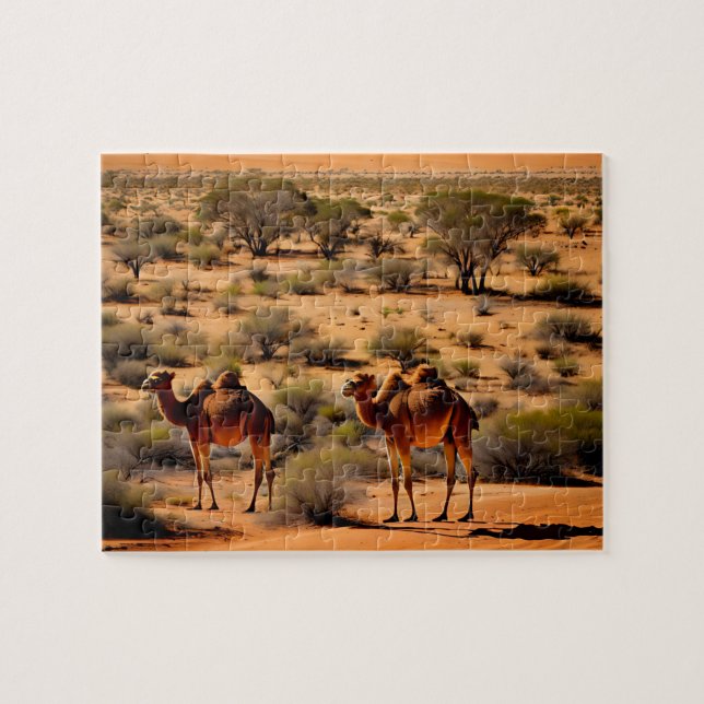 Australian Outback Camels, Jigszawa Puzzle Pussel (Horisontell)