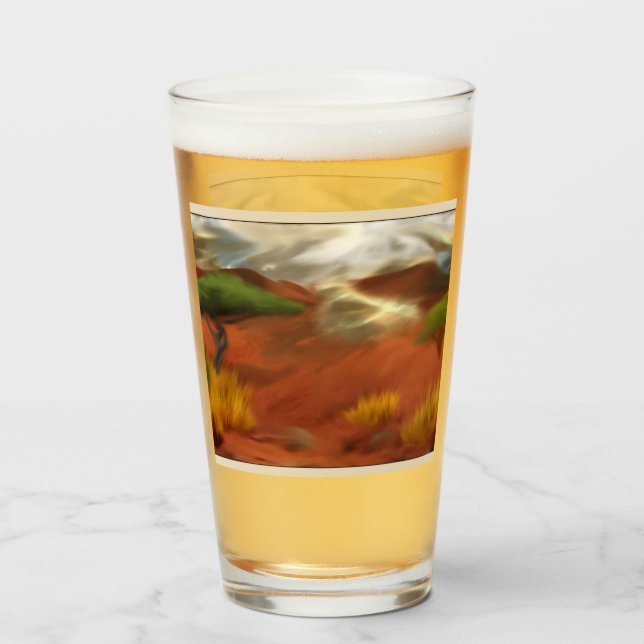 Australian Outback Dawn Abstrakt Art Glaskopp (Framsida fylld)