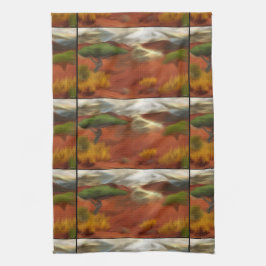 Australian Outback Dawn Abstrakt Art Kökshandduk