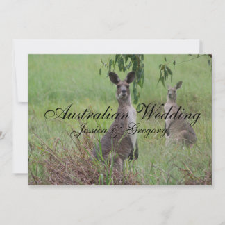 Australian Outback Kangaroos bröllop inbjuden Inbjudningar