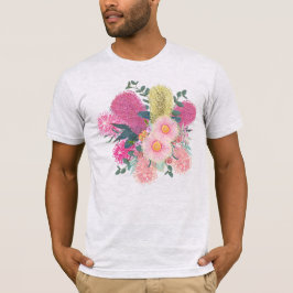 Australian Outback Rosa and Gult Blooms T Shirt