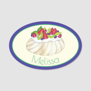 Australian Pavlova Fruit Meringue Dessert Food Namnbricka