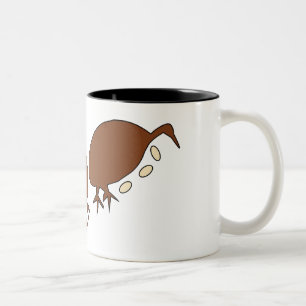 Australian Petroglyphs Bird Egg and Birds Två-Tonad Mugg