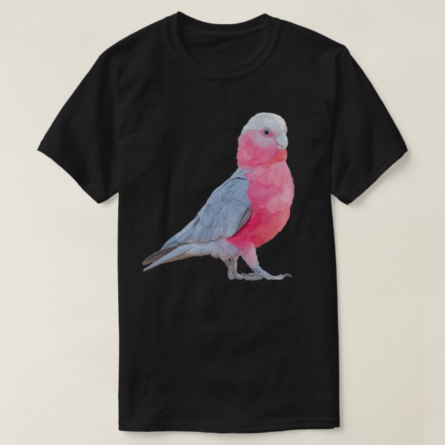 Australian Pink and Grey Galah Strutting his stuff T Shirt (Design framsida)