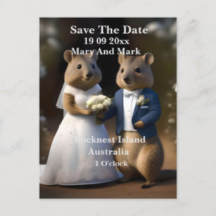 Australian Quokka Marry Me, spara datumet Vykort