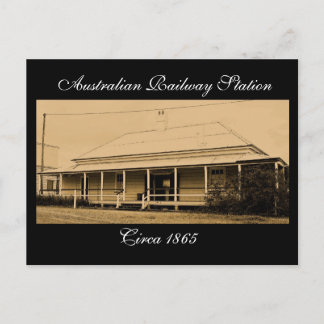 Australian Railway Station circa 1865-Postcard Vykort