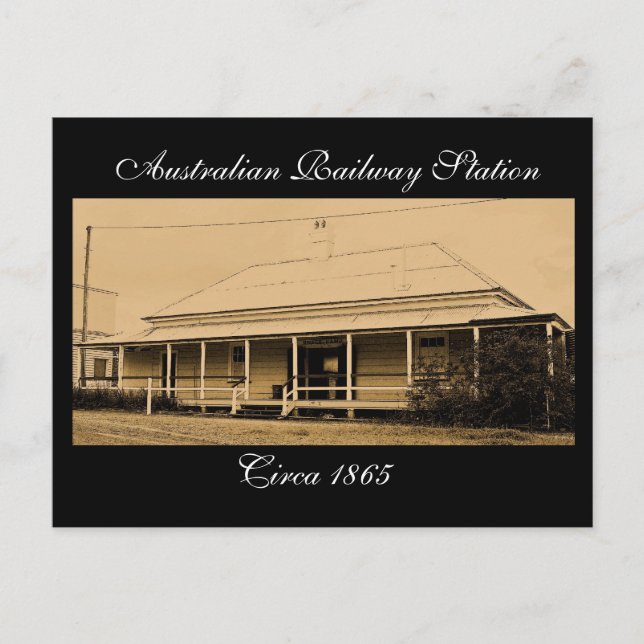 Australian Railway Station circa 1865-Postcard Vykort (Framsida)