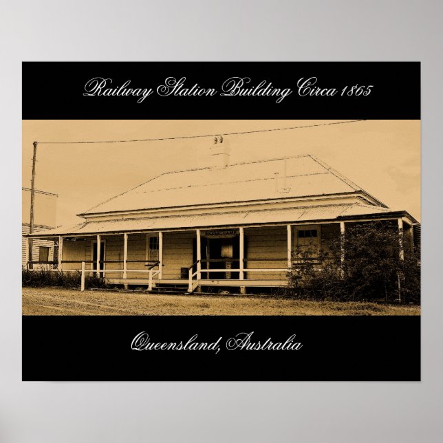 Australian Railway Station circa 1865-Poster Poster (Framsidan)