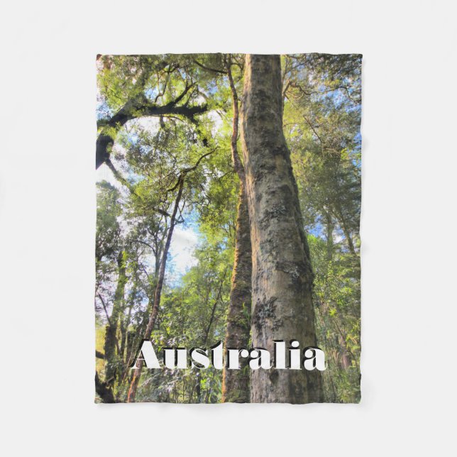 Australian Rainforest Eucalyptus Gum Träd Fleecefilt (Framsidan)