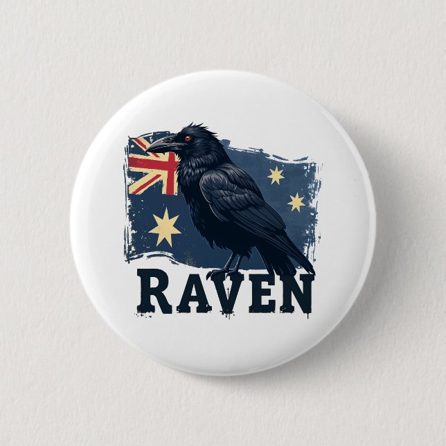 Australian Raven Corvus Coronoides Bird Knapp (Framsida)