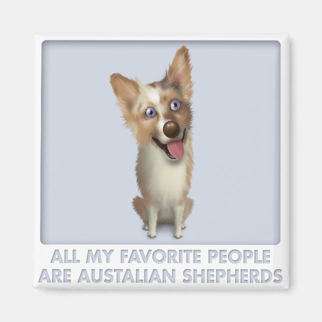 Australian Red Merle Shepherd Favorite Magnet (Framsidan)