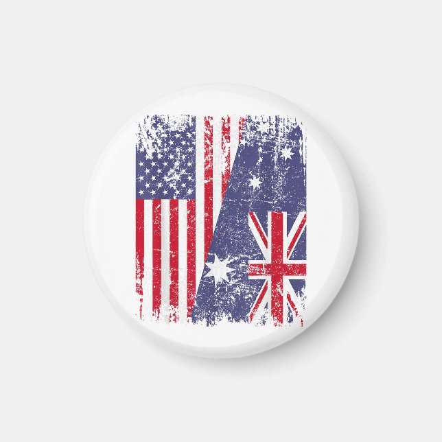 AUSTRALIAN ROOTS Halamerikanska Flagga AUSTRALIA Magnet (Framsidan)