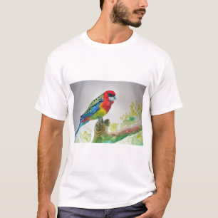Australian Rosella Parrot Watercolor art T Shirt