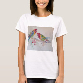 Australian Rosella Parrots Watercolor art T Shirt