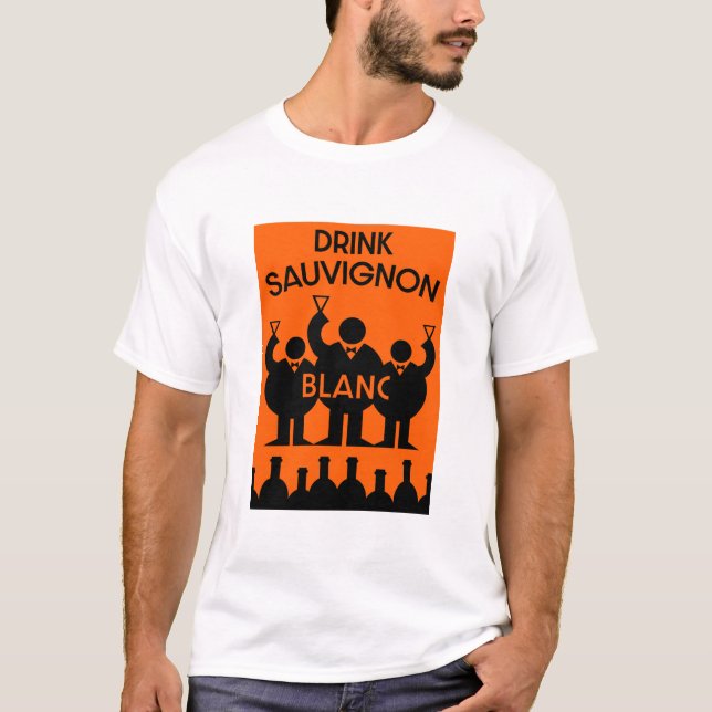 Australian Sauvignon Blanc Vin Drinker T Shirt (Framsida)