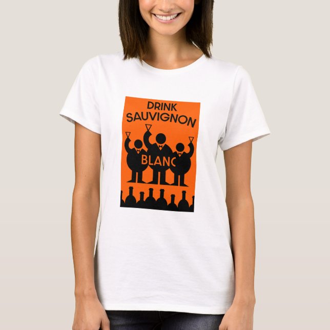 Australian Sauvignon Blanc Vin Drinker T Shirt (Framsida)