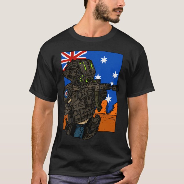 Australian Sci Fi Soldier Girl. T Shirt (Framsida)