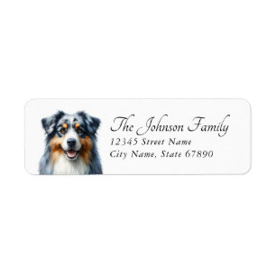 Australian Shepard Returetiketters Returadress Etikett