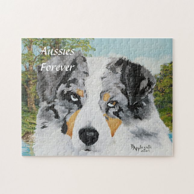 Australian shepherd 10 x 14 landskap pussel (Horisontell)