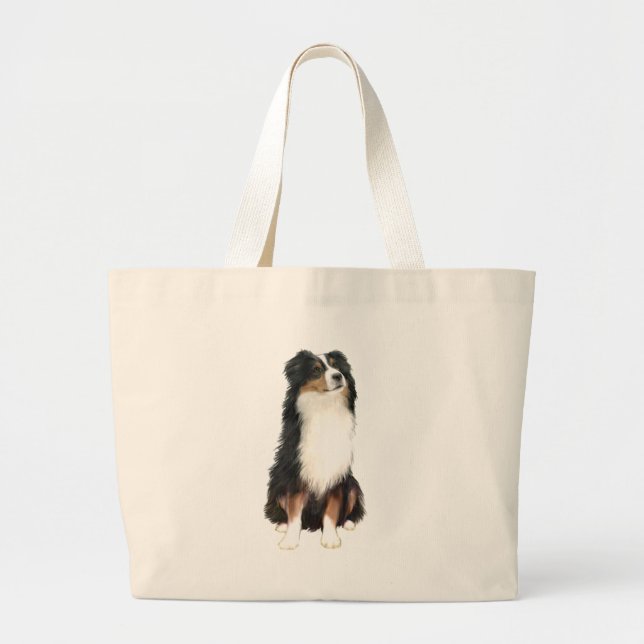Australian Shepherd (A) - Trefärgad Jumbo Tygkasse (Framsidan)